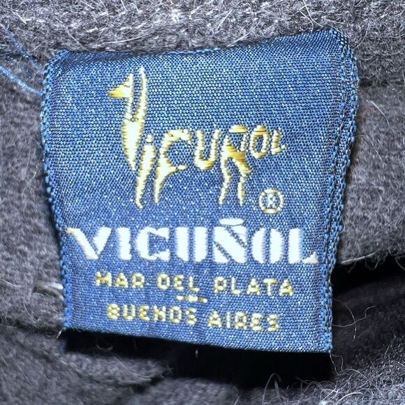 VTG Vicunol Argentina Gray Merino Angora Wool Long Slv Sweater Dress & Sash - Picture 9 of 12